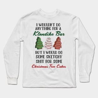 Christmas Baking Tree Cakes, Some sketchy stuff for some christmas tree cakes, Hand Drawn White Christmas Tree Cakes Long Sleeve T-Shirt